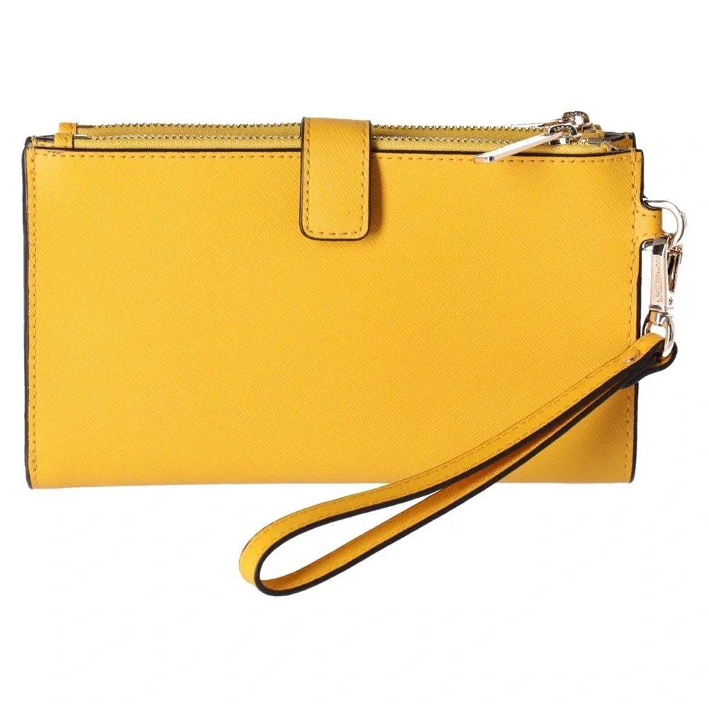 Michael Kors Jet Set Travel Large Double Zip Phone Wallet Jasmine Yellow